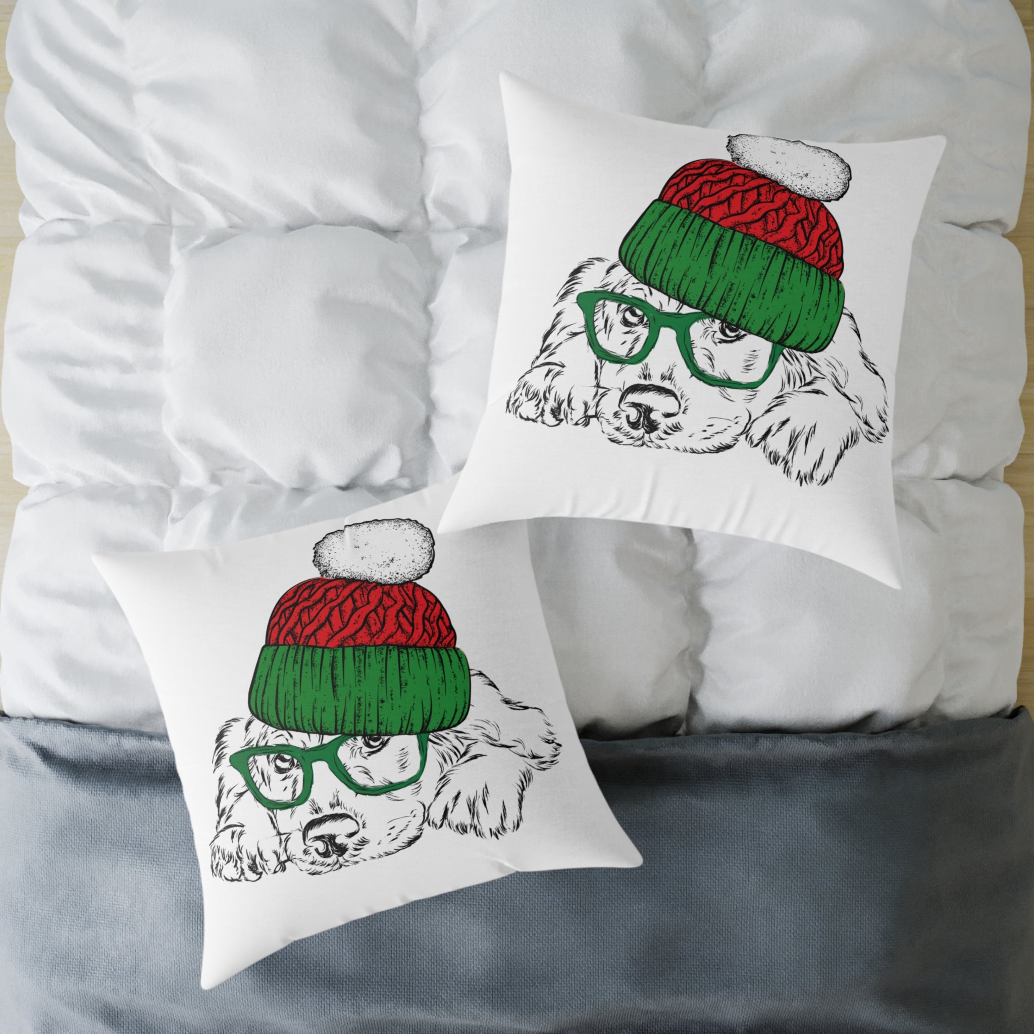 Christmas Retriever w/ Beanie Pillow