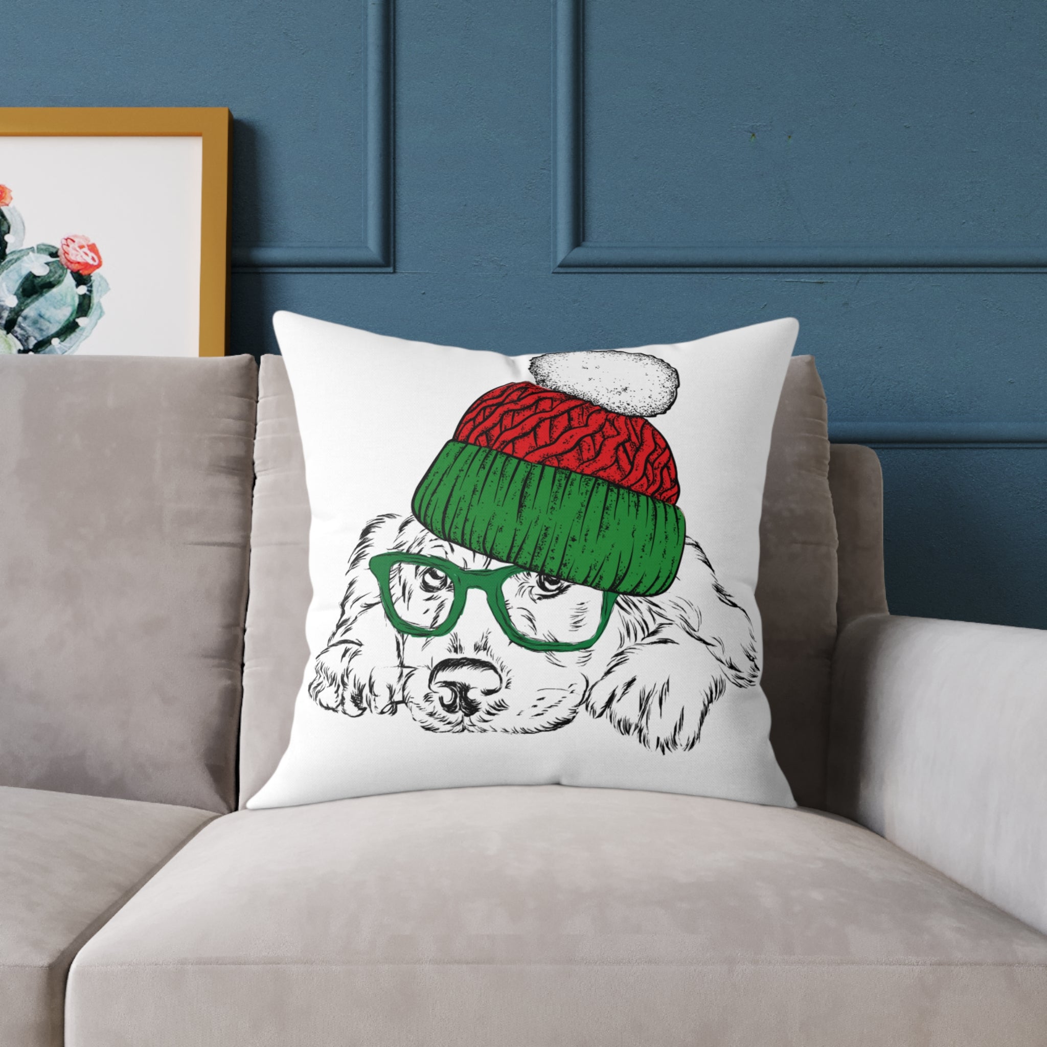 Christmas Retriever w/ Beanie Pillow