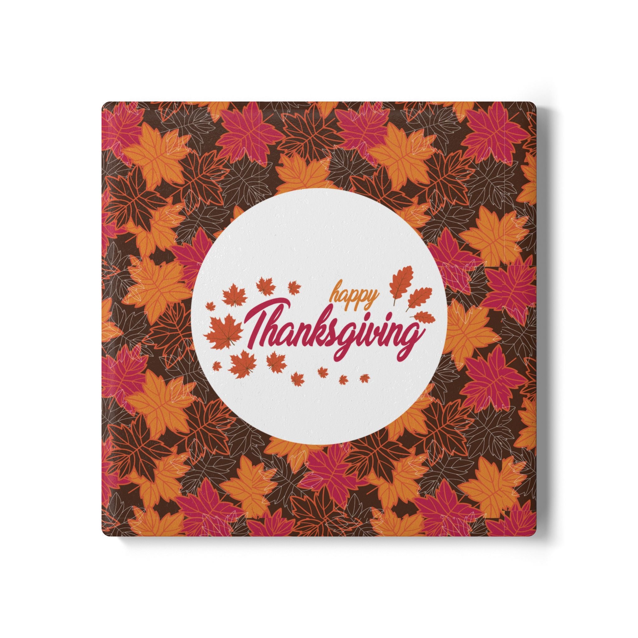 Thanksgiving Ceramic Coaster - Fall Leaves