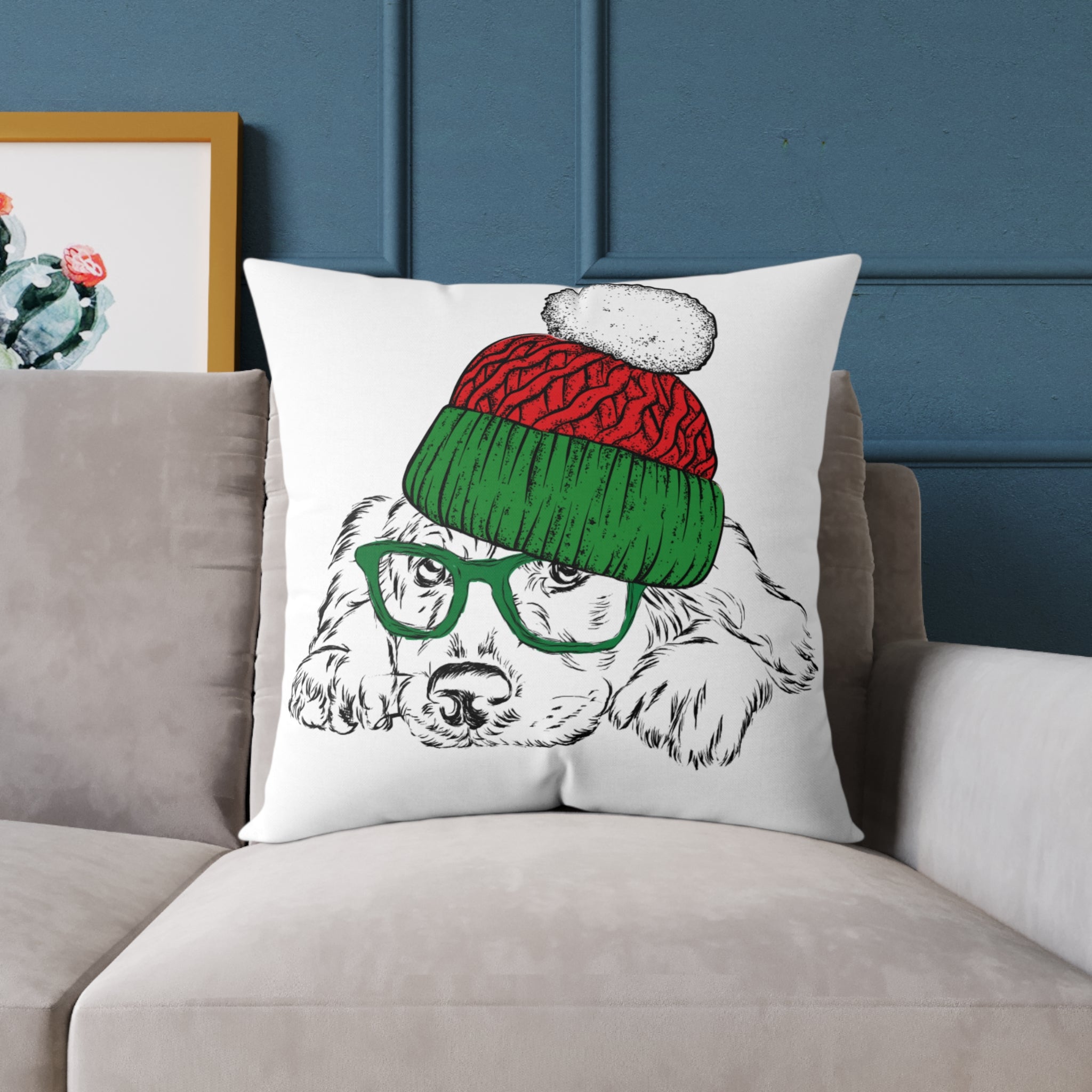 Christmas Retriever w/ Beanie Pillow