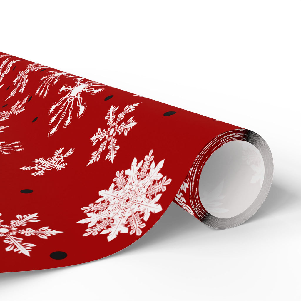 Christmas Gift Wrap Roll - Red/White Snowflakes