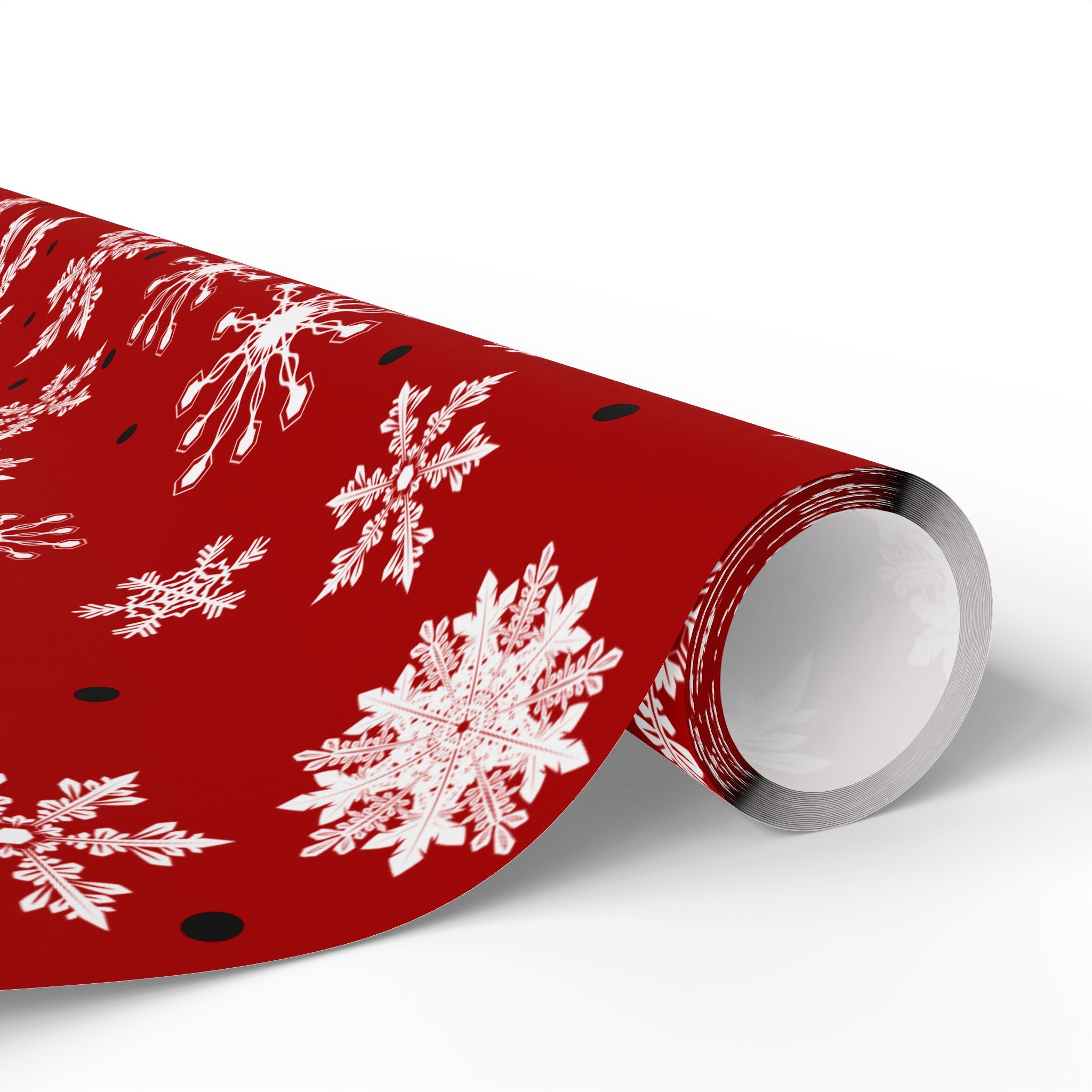 Christmas Gift Wrap Roll - Red/White Snowflakes
