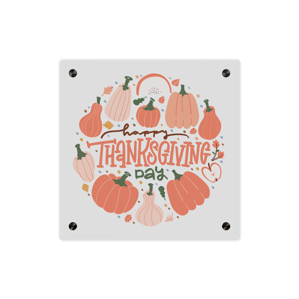 Happy Thanksgiving Acrylic Wall Art Panel — Peachy Pumpkin Patch