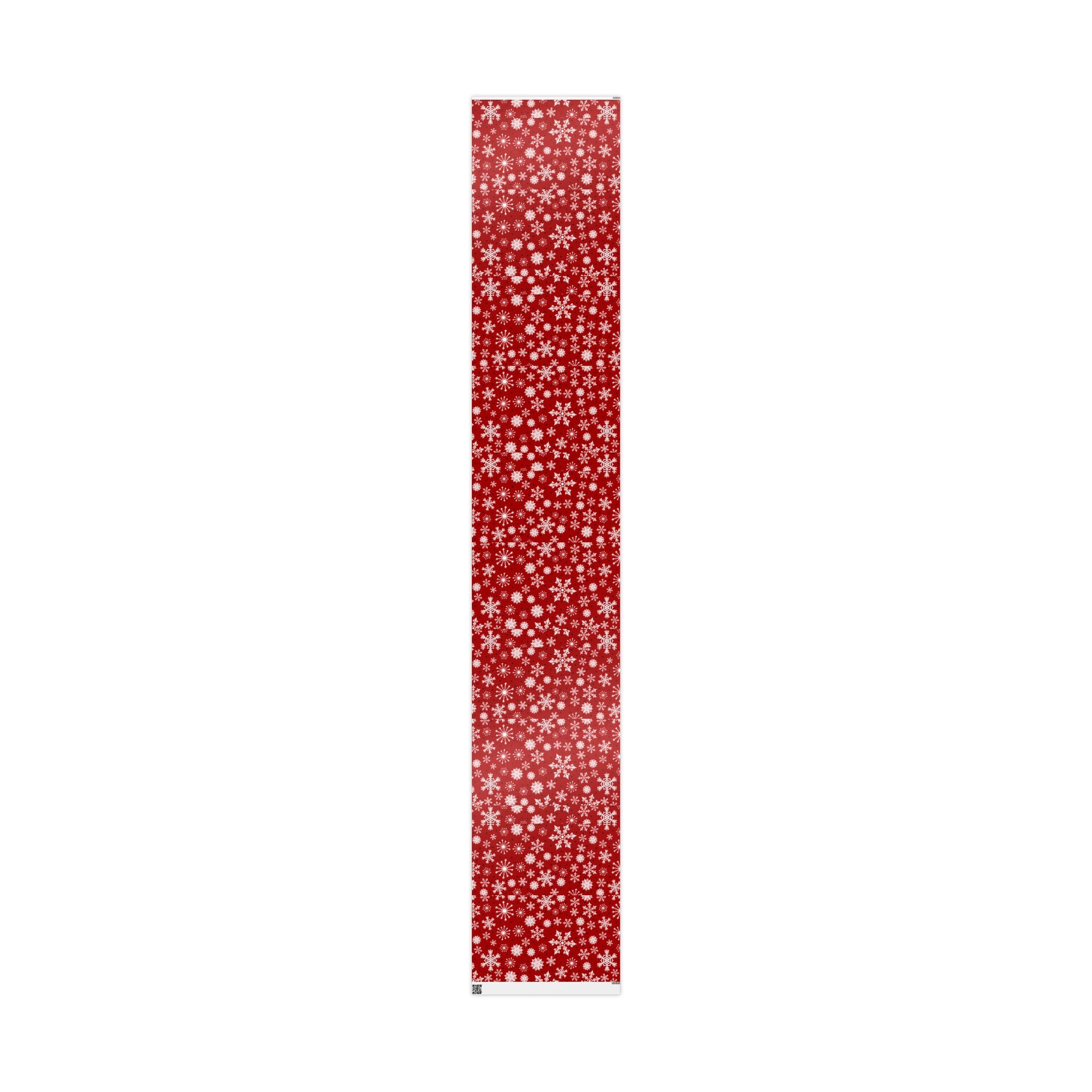 Christmas Gift Wrap Roll - Red/White Snowflakes