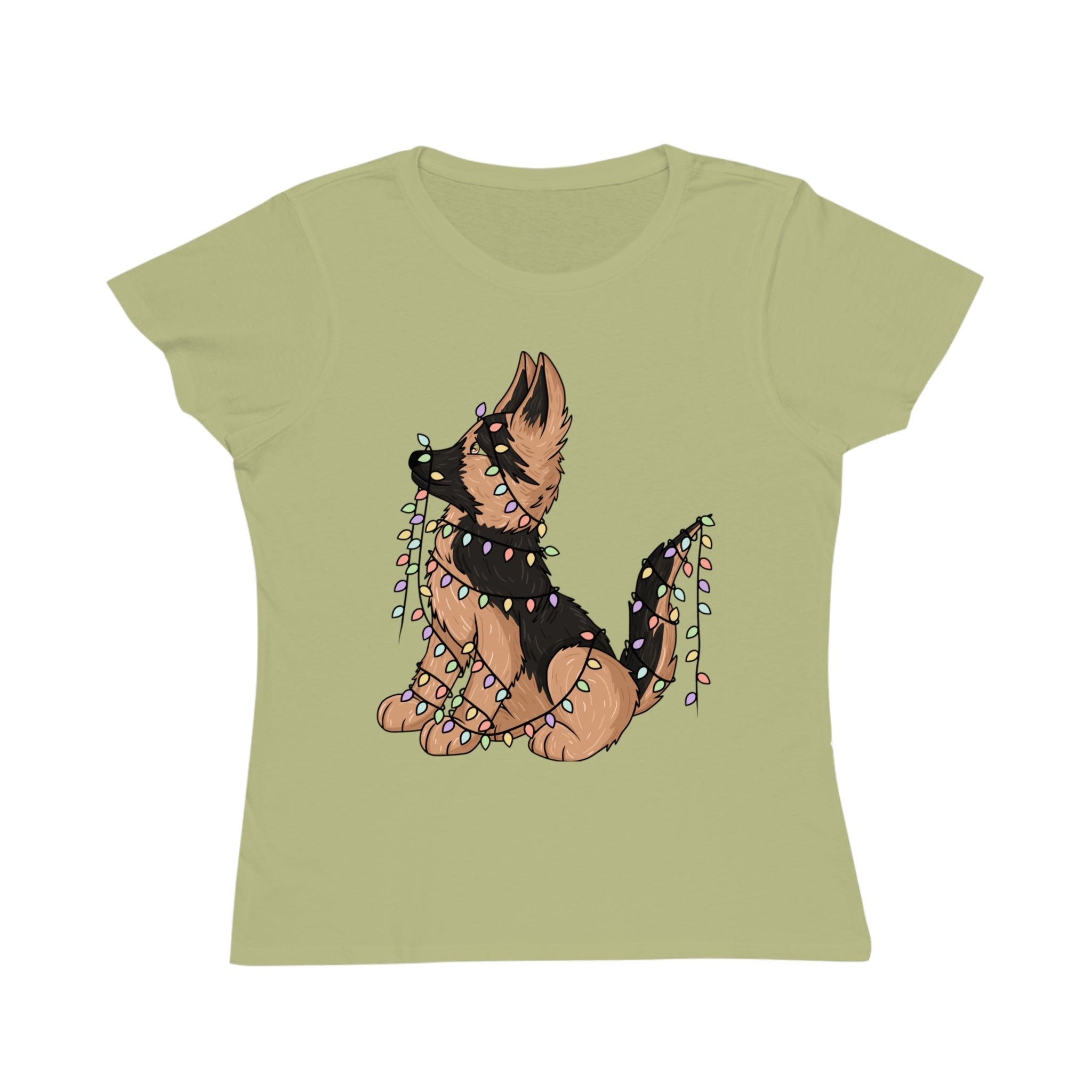 Organic Women's Tee Shirt - Christmas German Shepherd