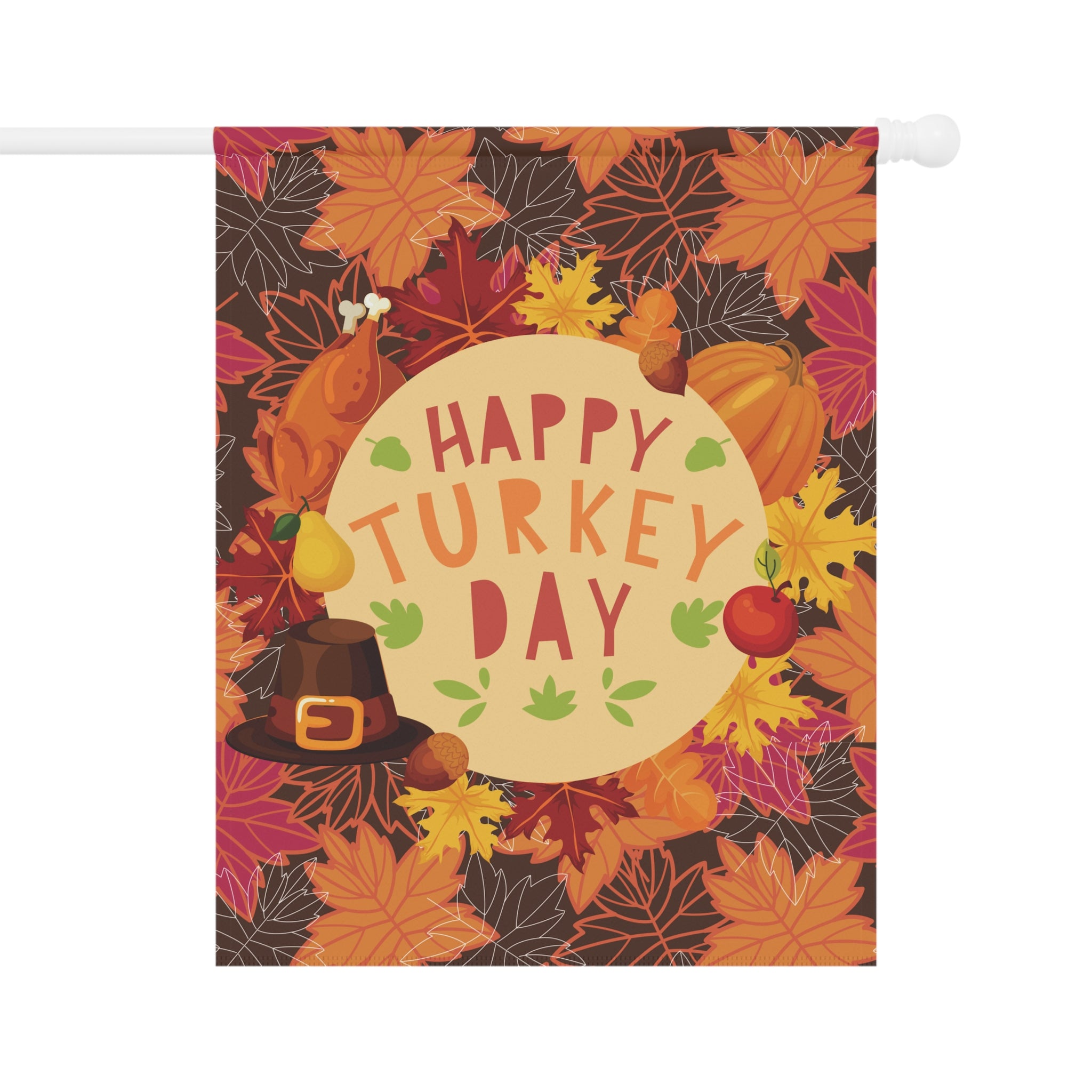Thanksgiving Garden Flag - Happy Turkey Day