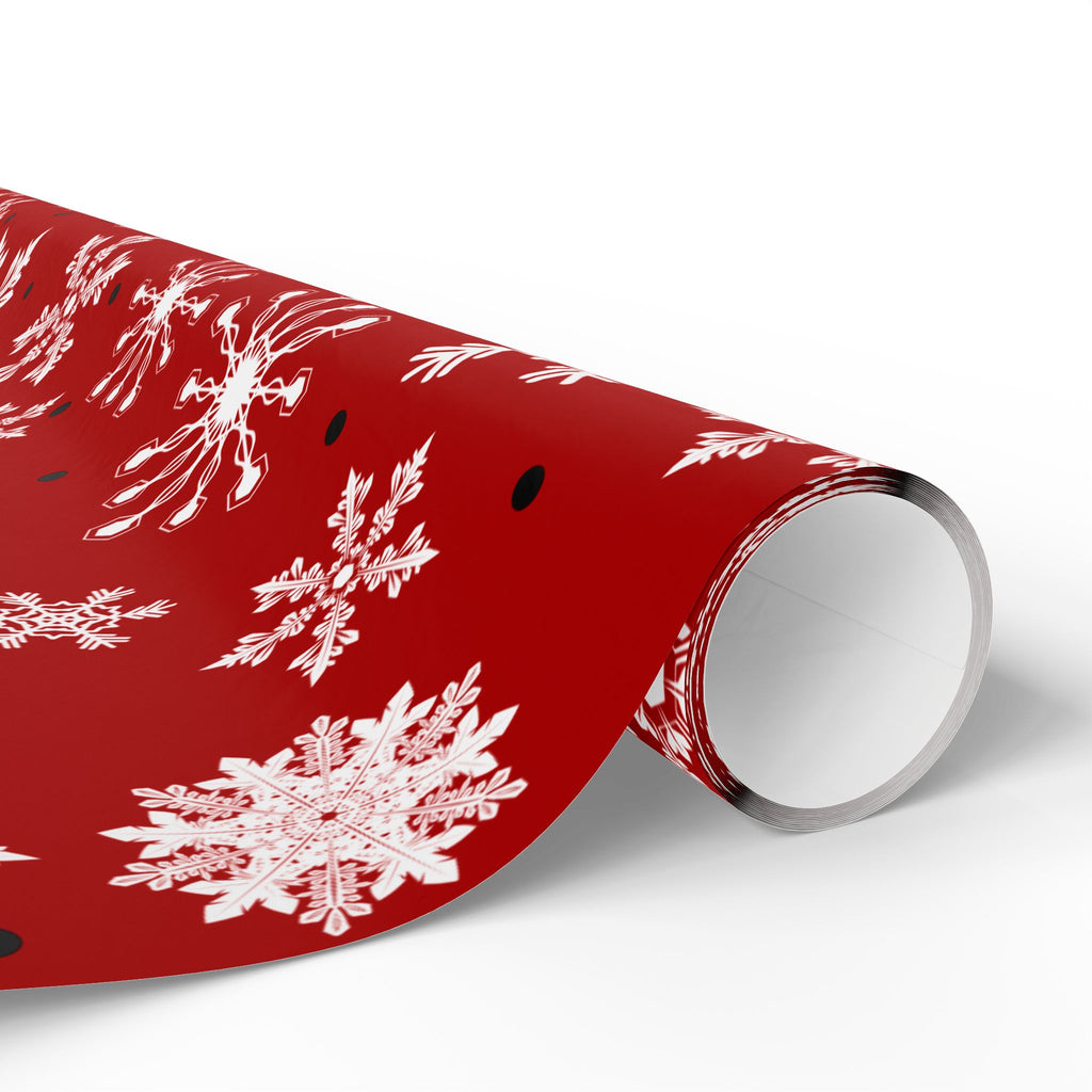 Christmas Gift Wrap Roll - Red/White Snowflakes