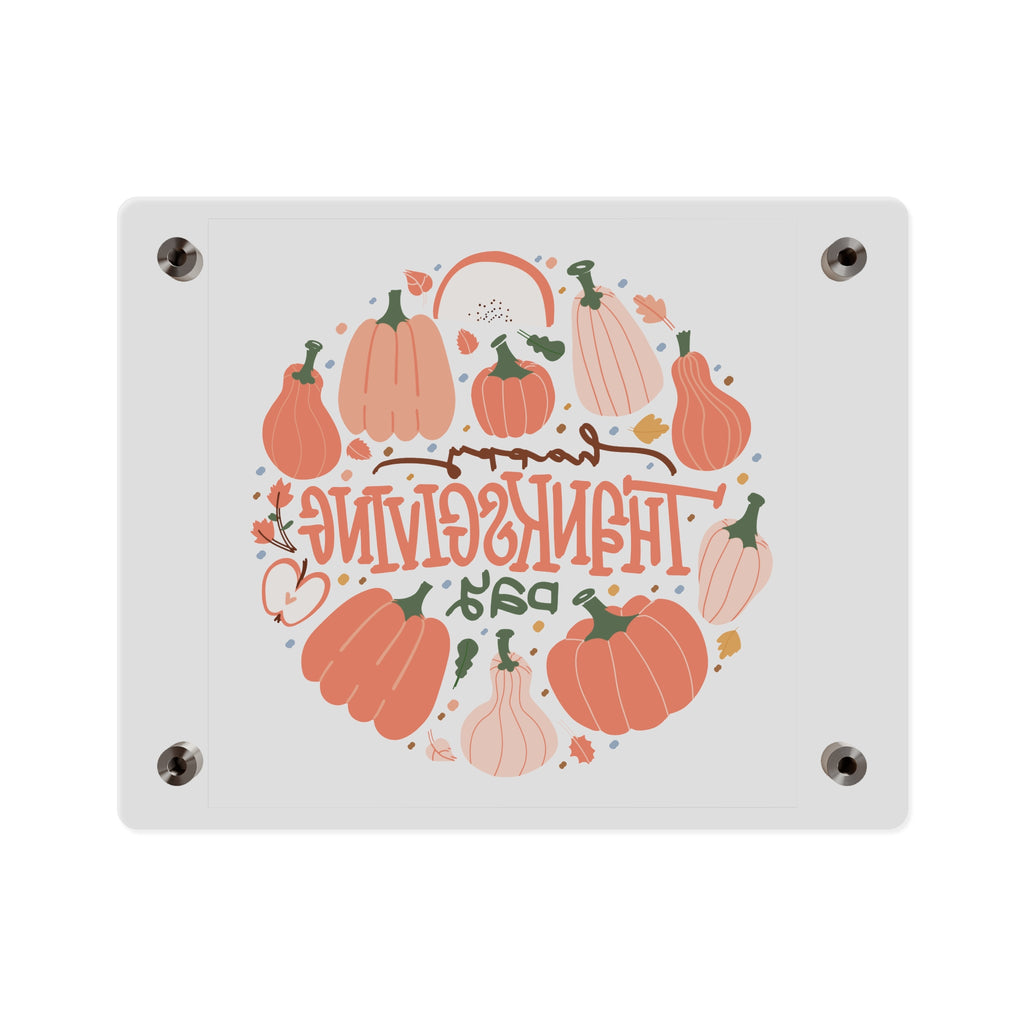 Happy Thanksgiving Acrylic Wall Art Panel — Peachy Pumpkin Patch