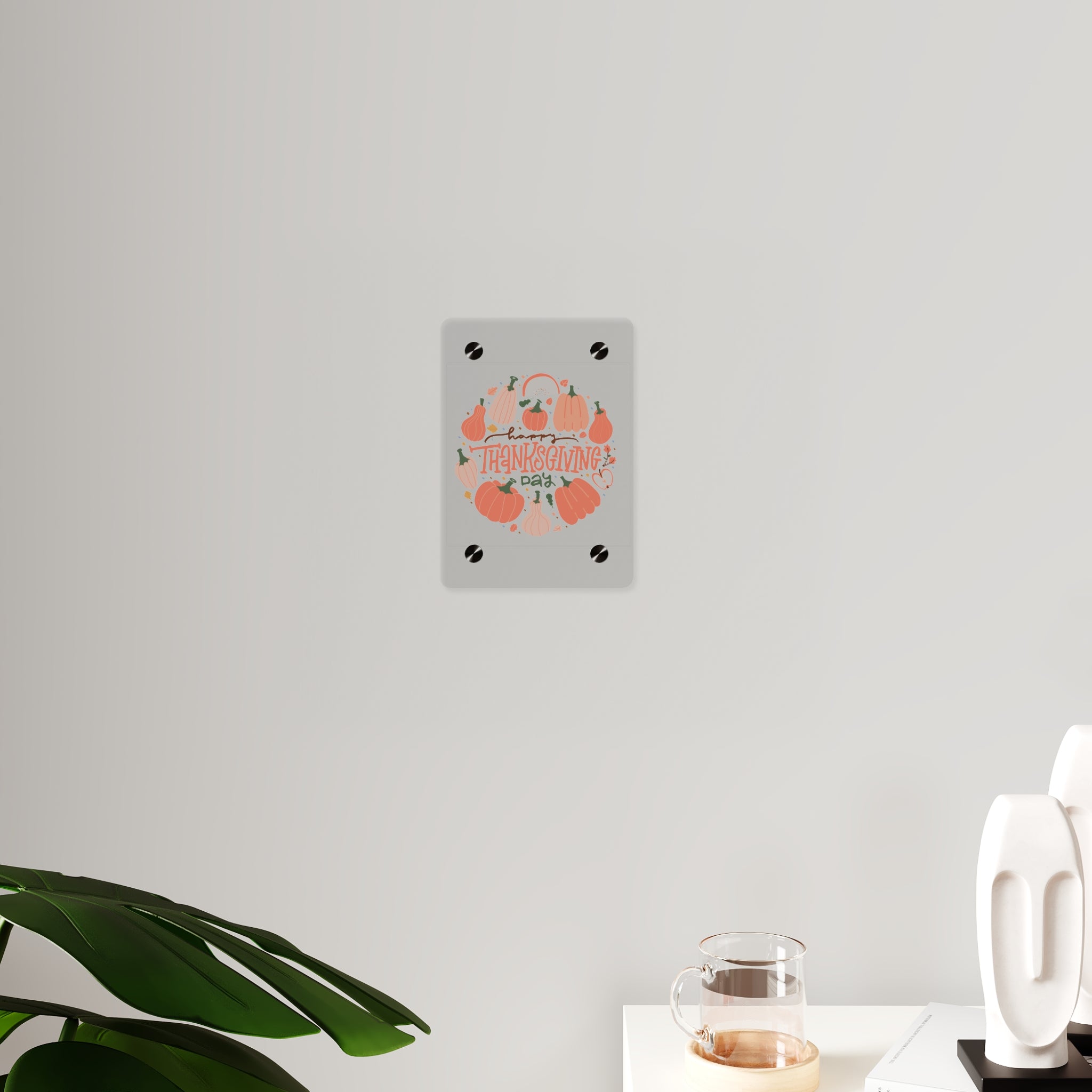 Happy Thanksgiving Acrylic Wall Art Panel — Peachy Pumpkin Patch