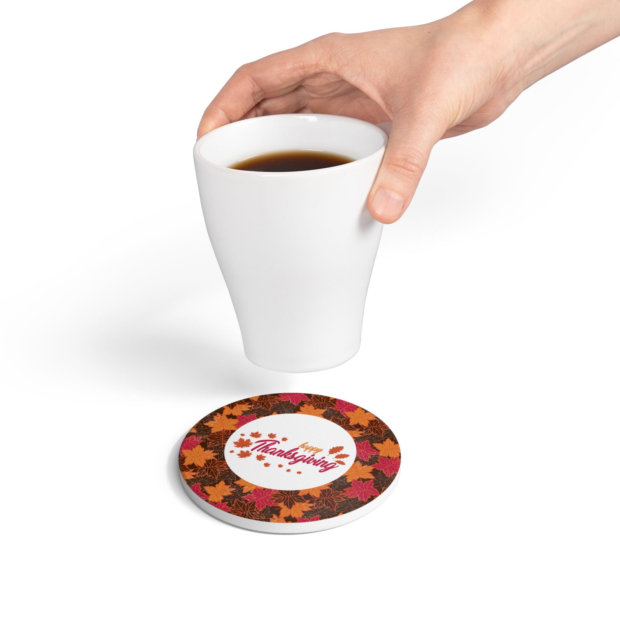 Thanksgiving Ceramic Coaster - Fall Leaves