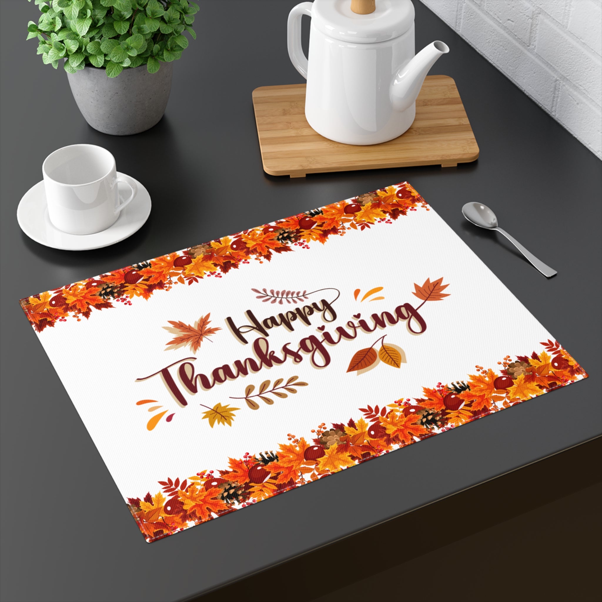 Thanksgiving Table Placemat - Fall Leaves