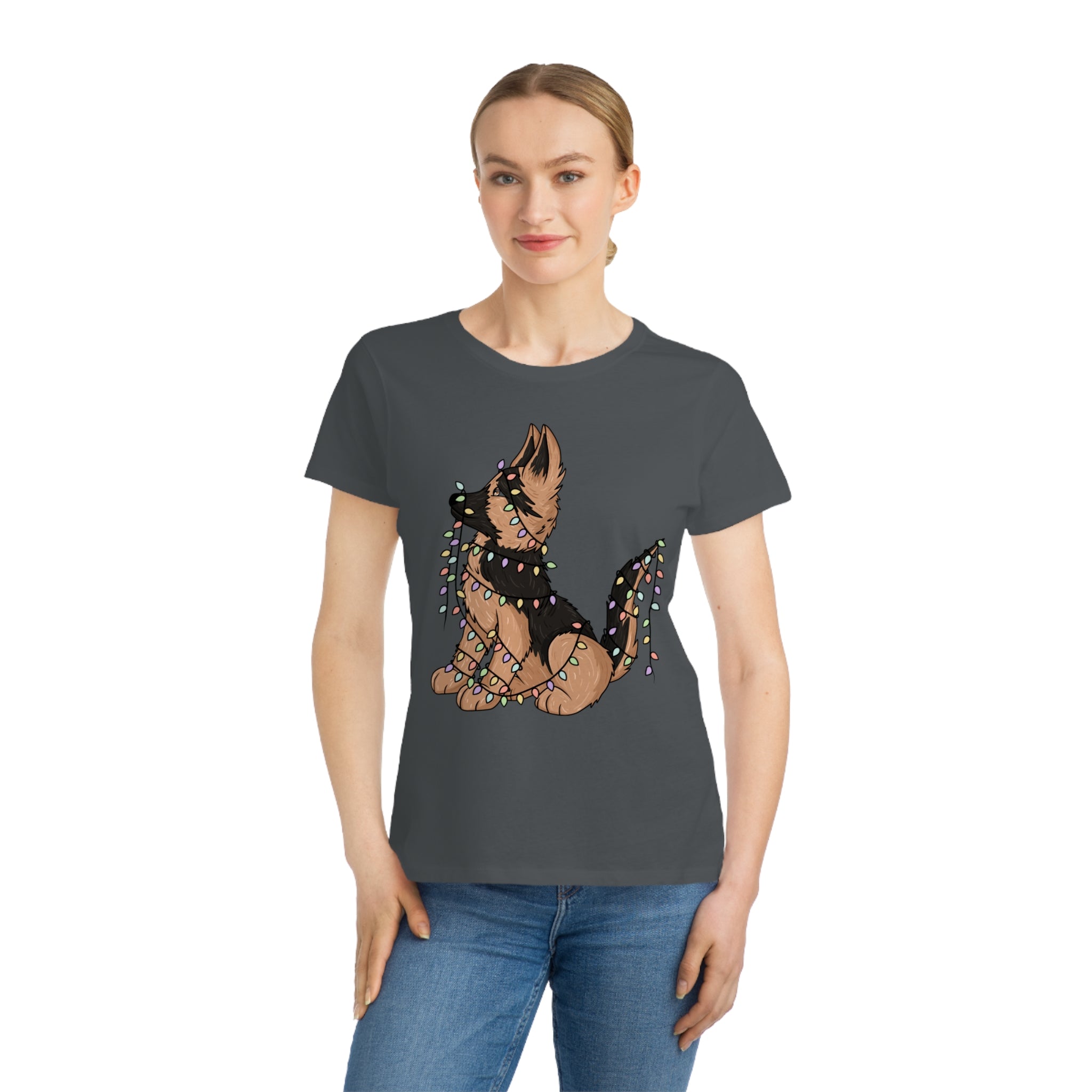 Organic Women's Tee Shirt - Christmas German Shepherd