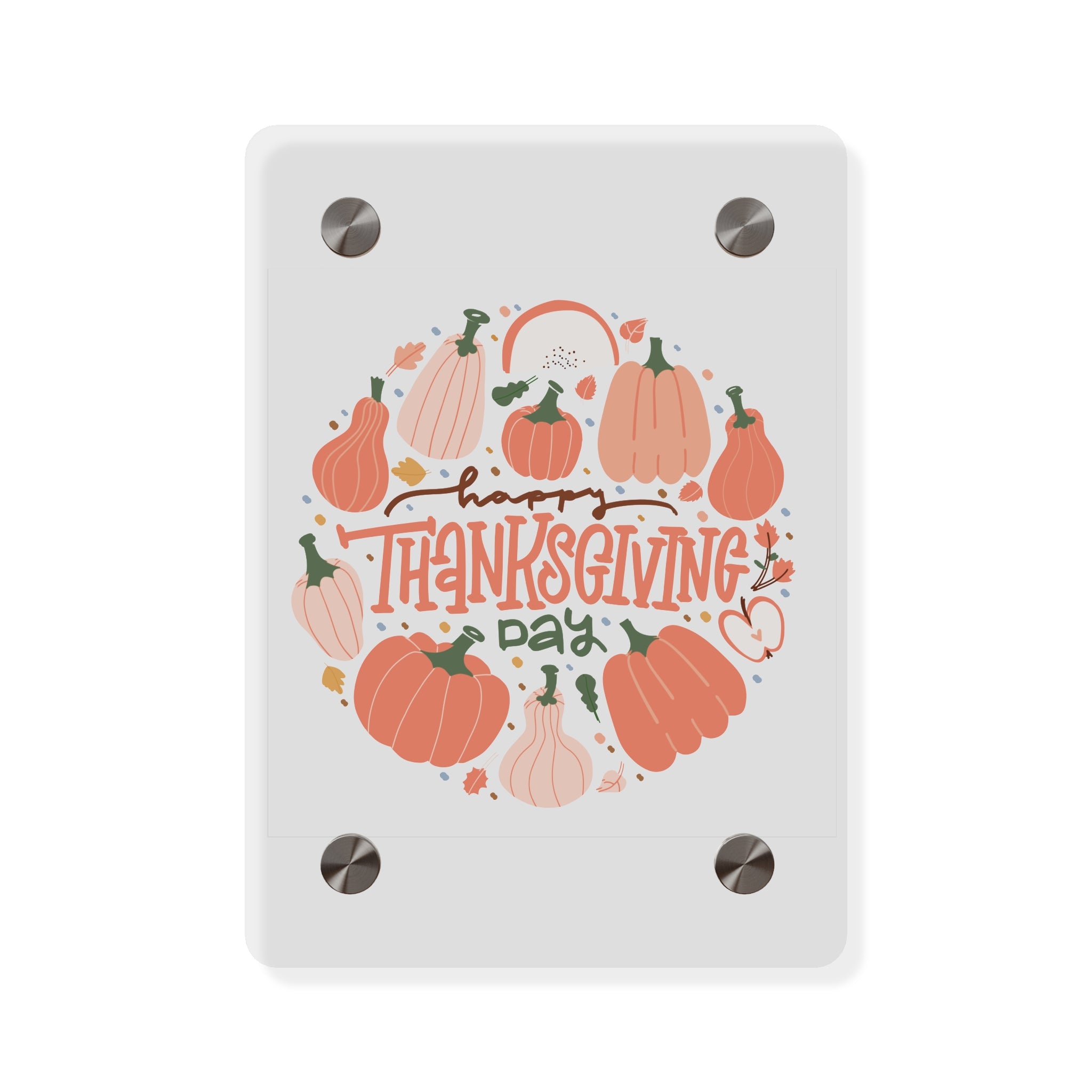 Happy Thanksgiving Acrylic Wall Art Panel — Peachy Pumpkin Patch
