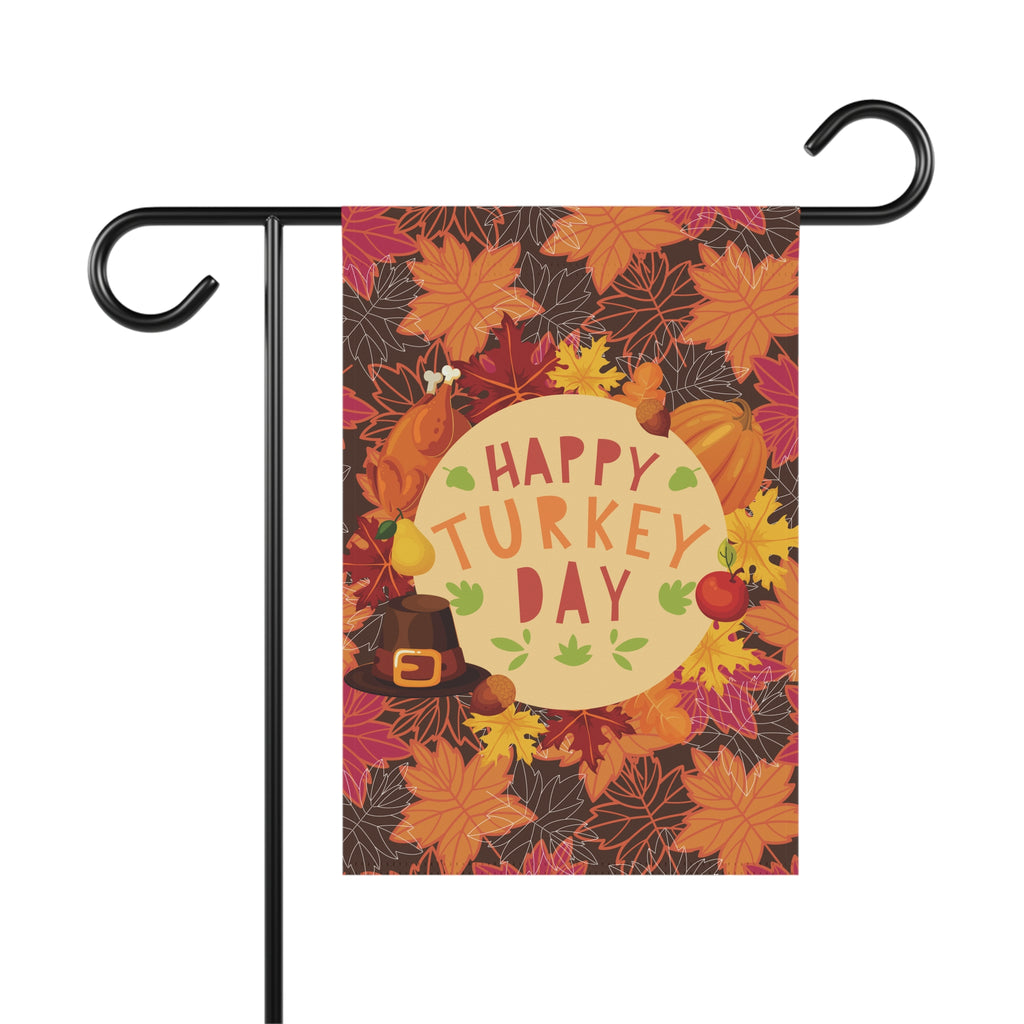 Thanksgiving Garden Flag - Happy Turkey Day