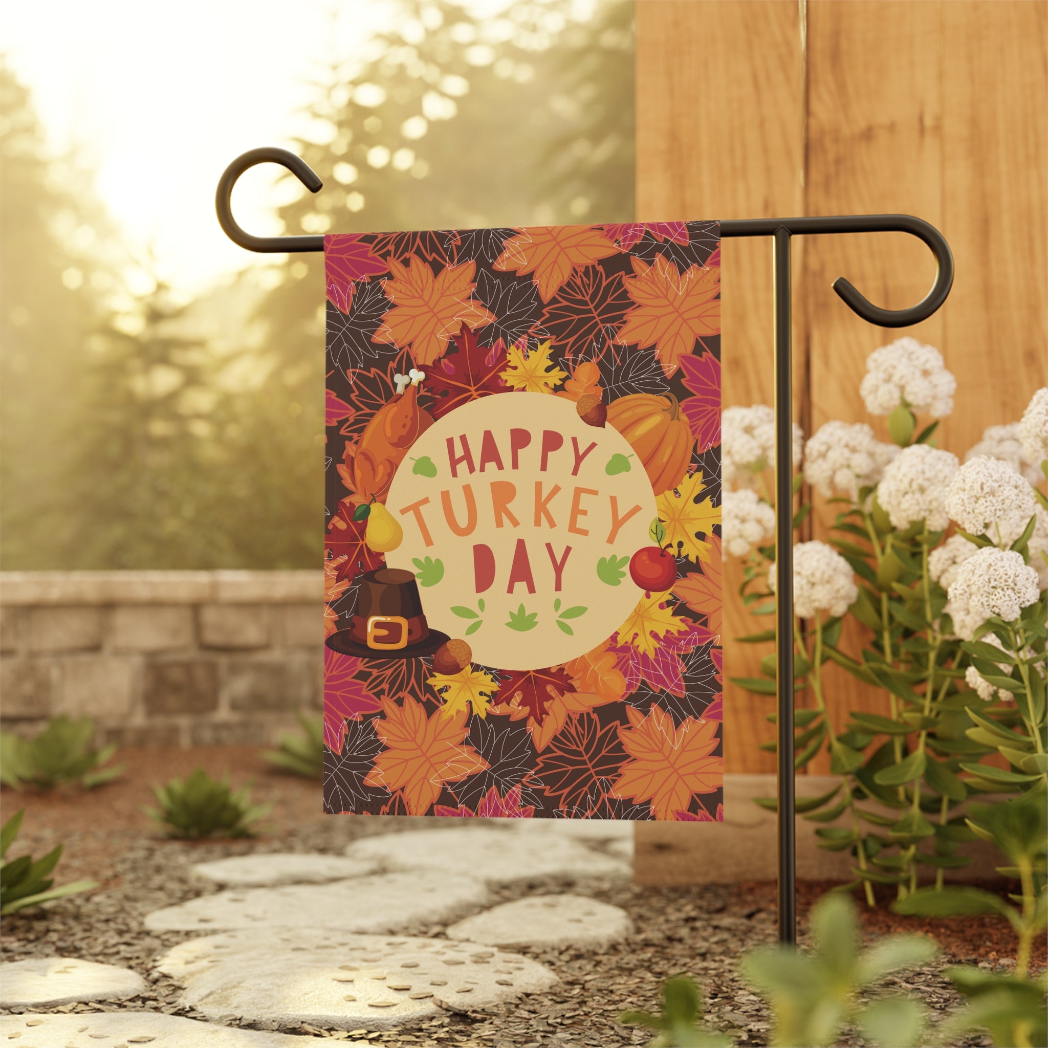 Thanksgiving Garden Flag - Happy Turkey Day