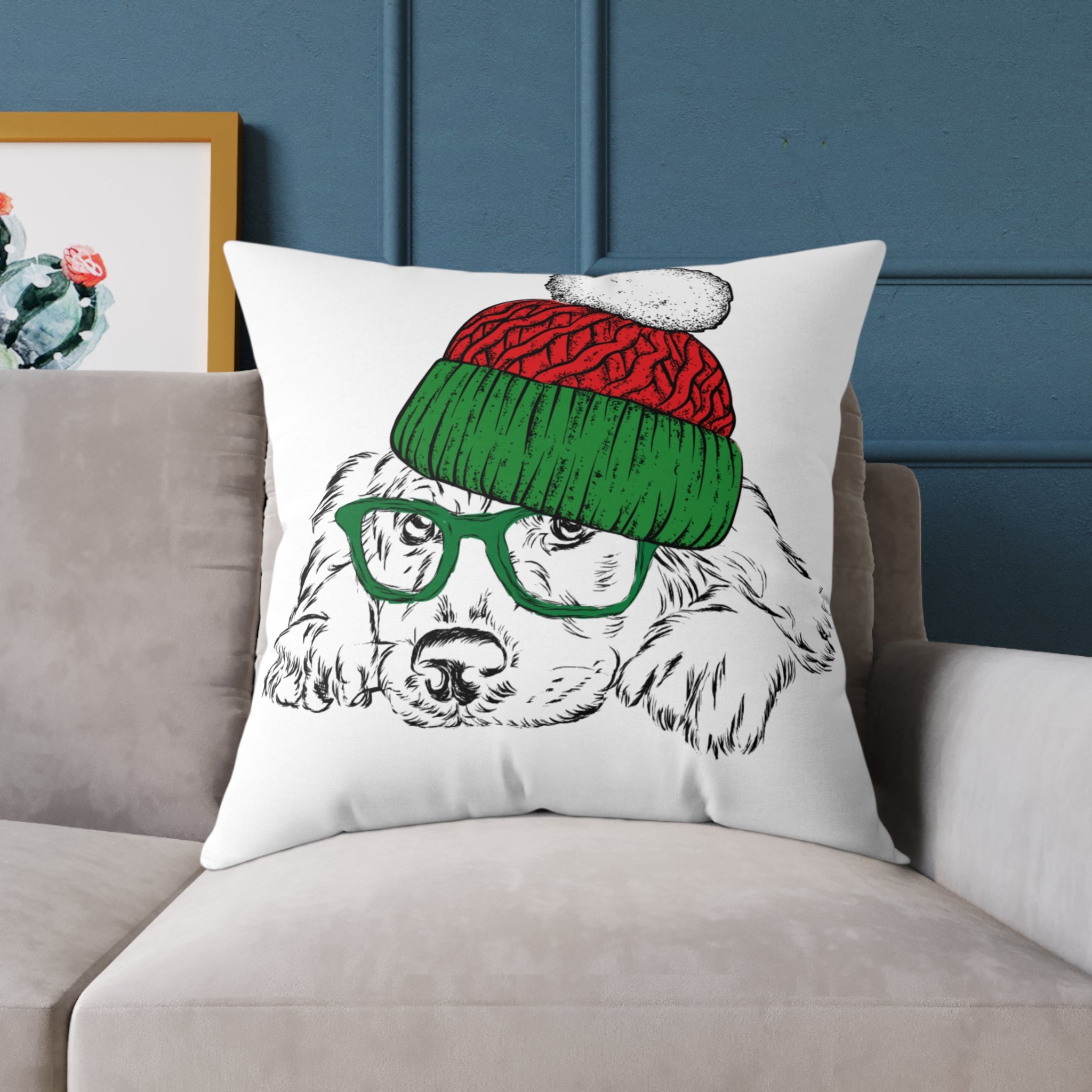 Christmas Retriever w/ Beanie Pillow