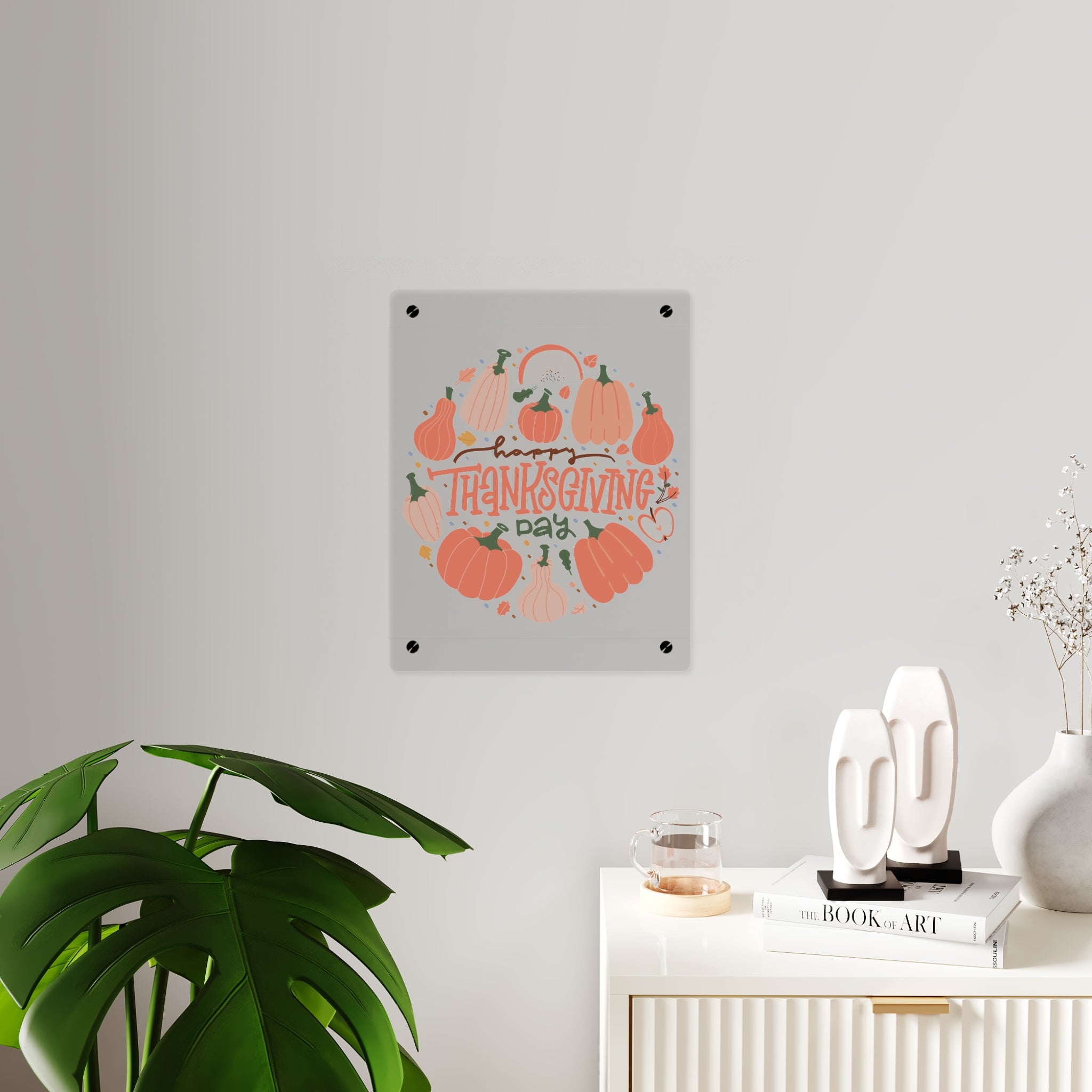 Happy Thanksgiving Acrylic Wall Art Panel — Peachy Pumpkin Patch