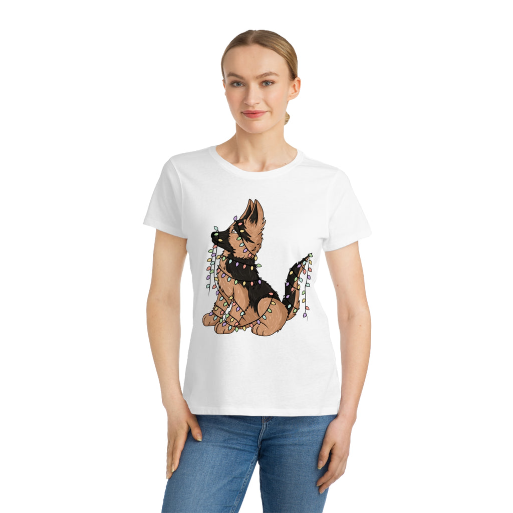 Organic Women's Tee Shirt - Christmas German Shepherd