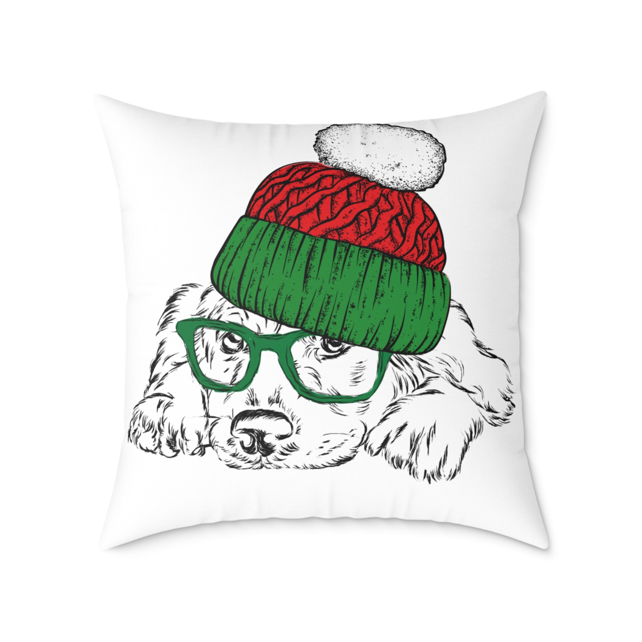 Christmas Retriever w/ Beanie Pillow