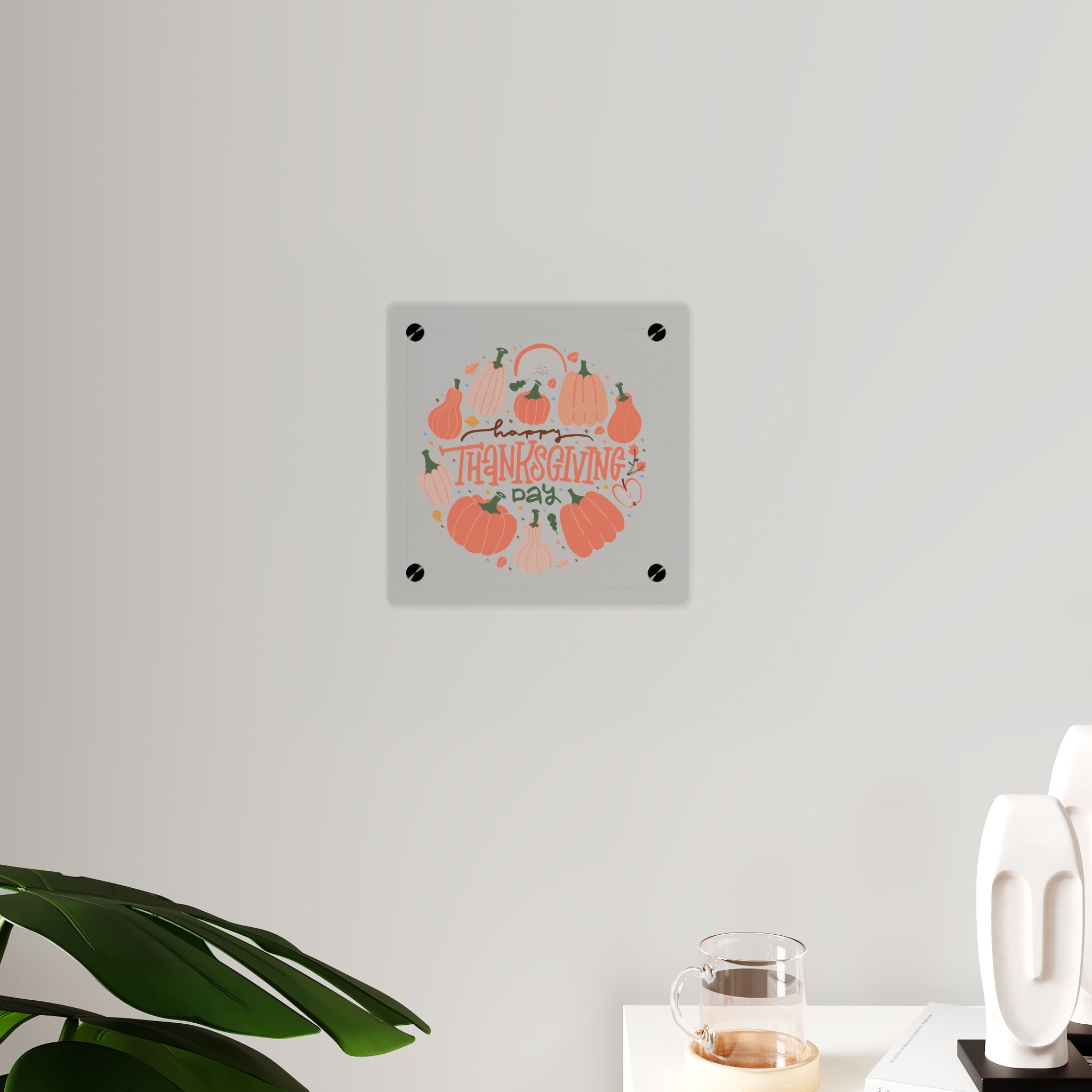 Happy Thanksgiving Acrylic Wall Art Panel — Peachy Pumpkin Patch