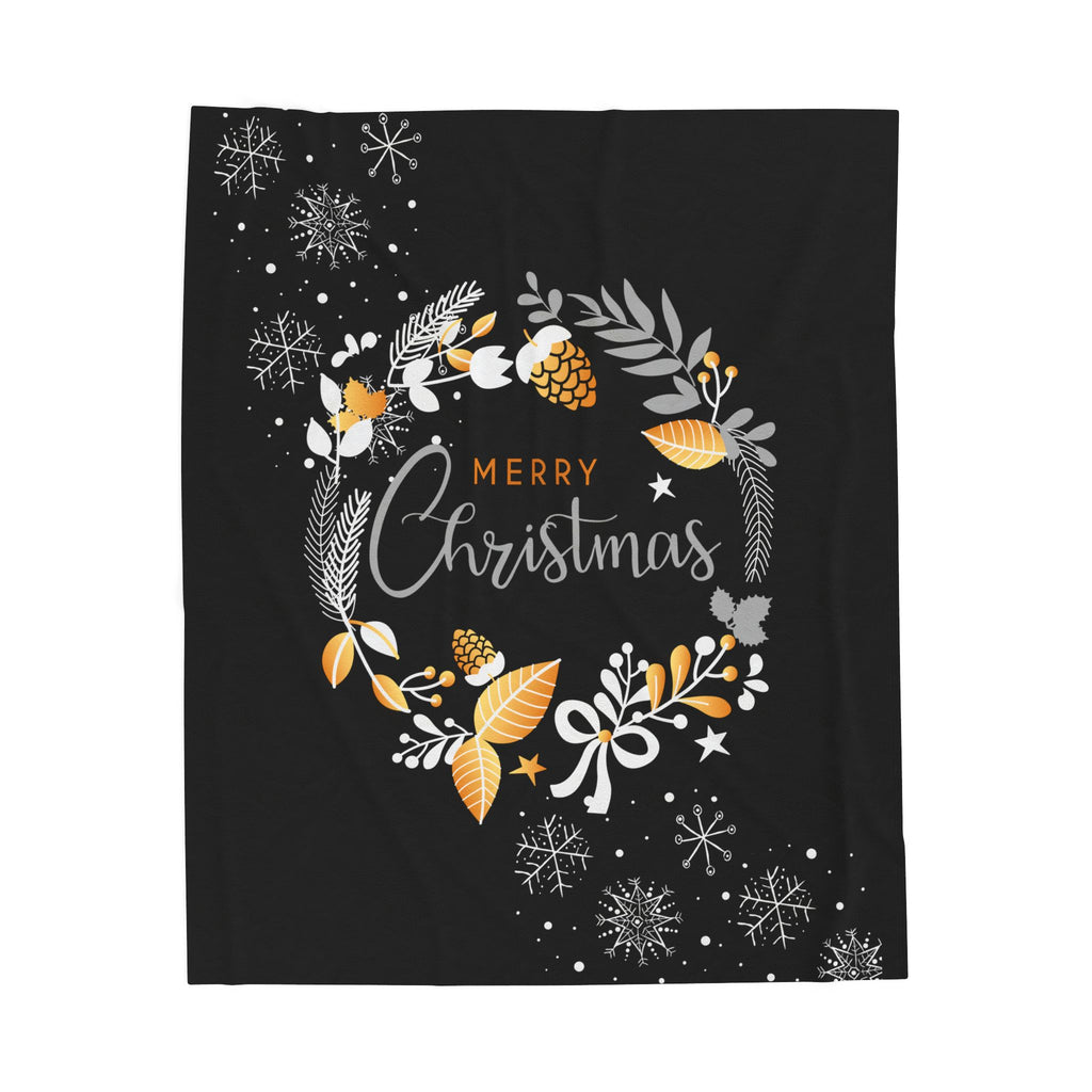 Merry Christmas Velveteen Plush Blanket