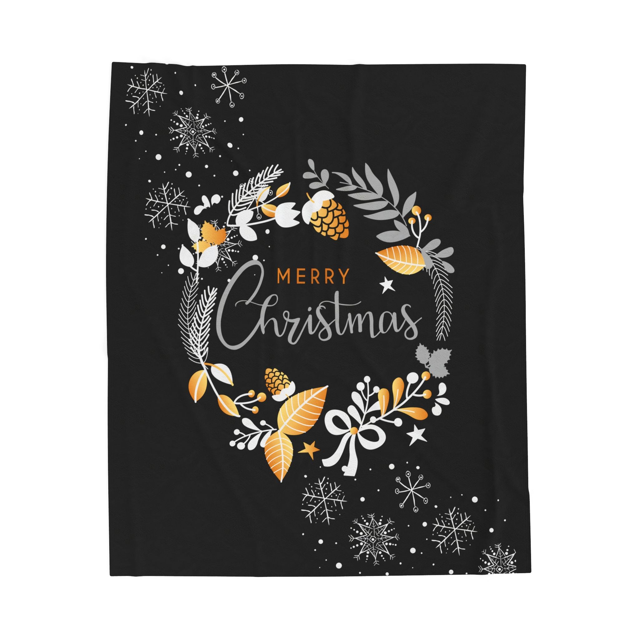 Merry Christmas Velveteen Plush Blanket