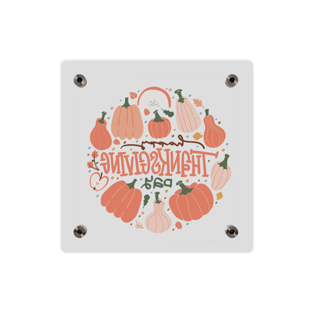 Happy Thanksgiving Acrylic Wall Art Panel — Peachy Pumpkin Patch
