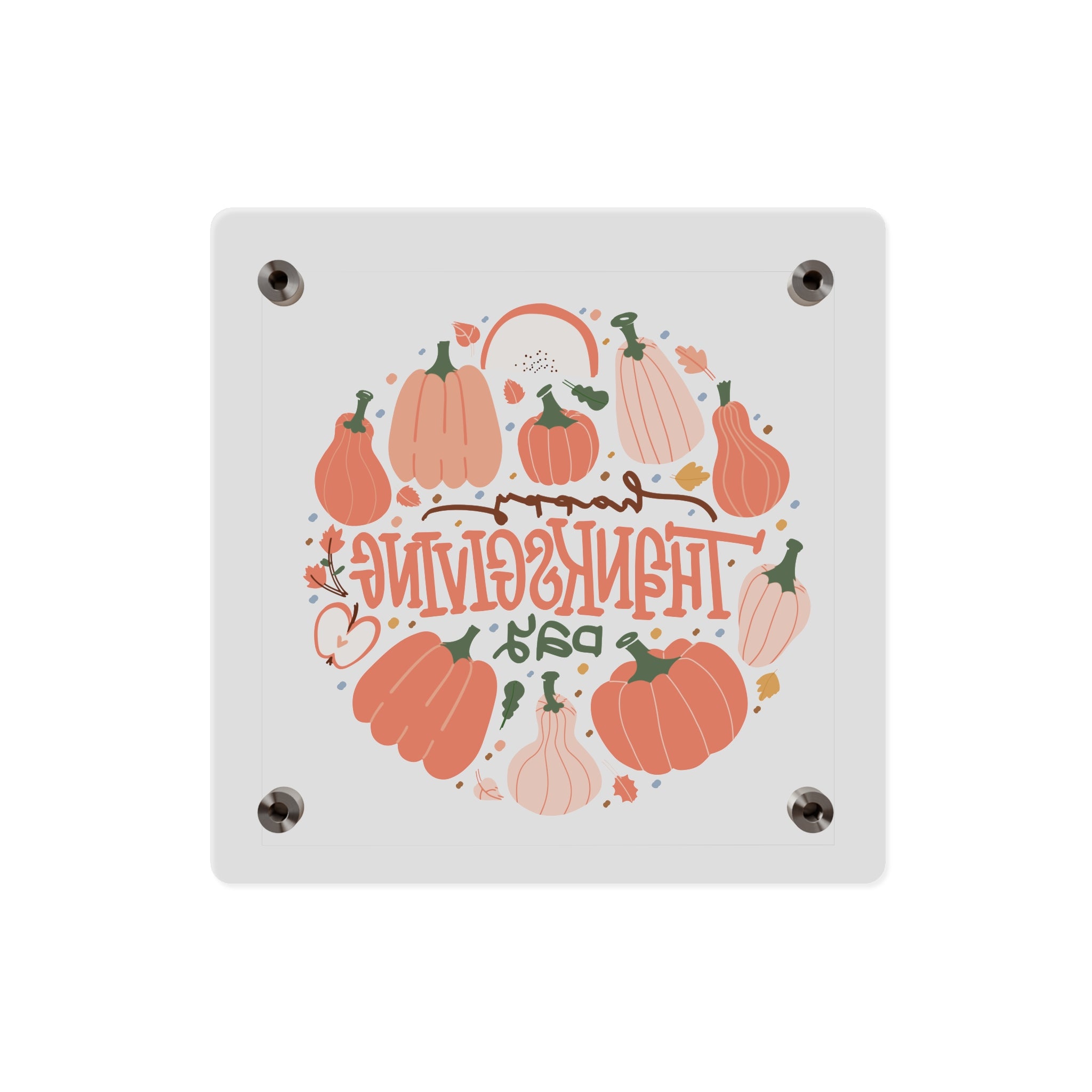 Happy Thanksgiving Acrylic Wall Art Panel — Peachy Pumpkin Patch