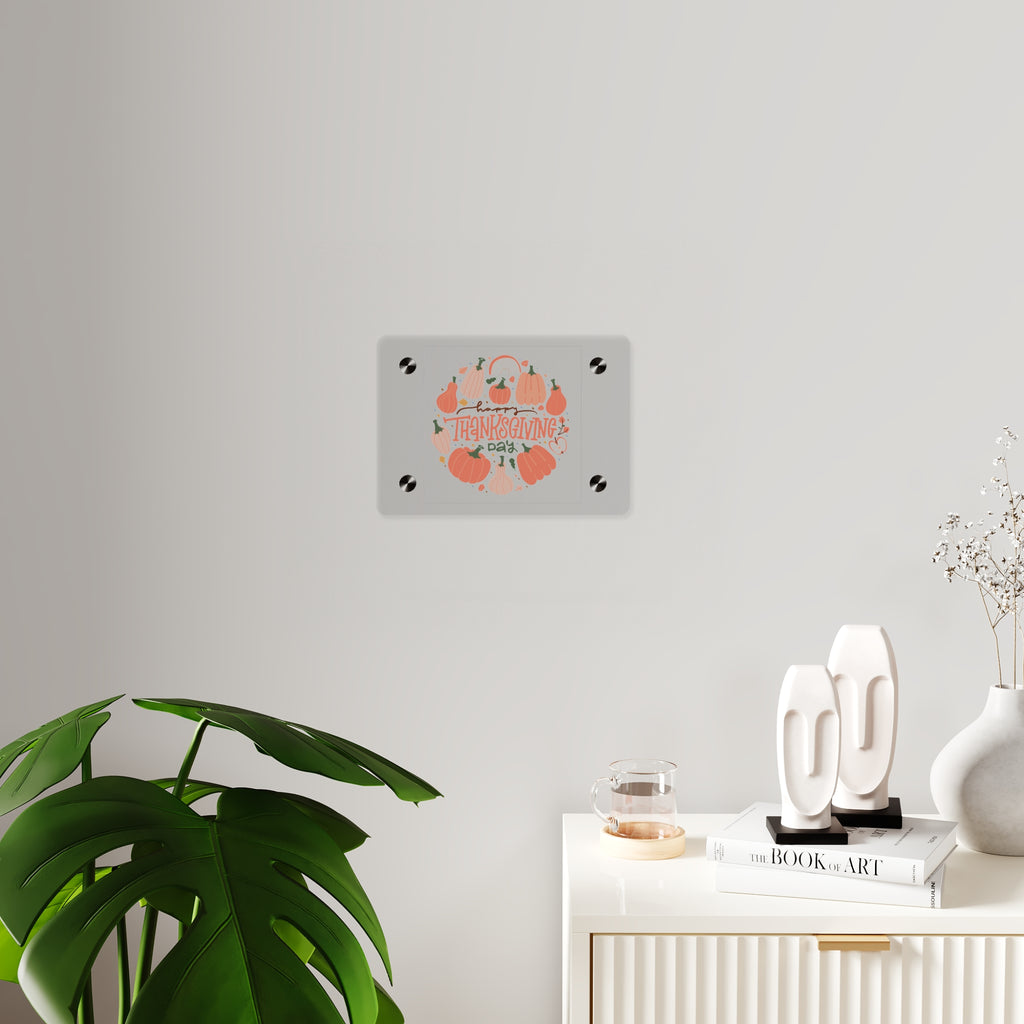 Happy Thanksgiving Acrylic Wall Art Panel — Peachy Pumpkin Patch