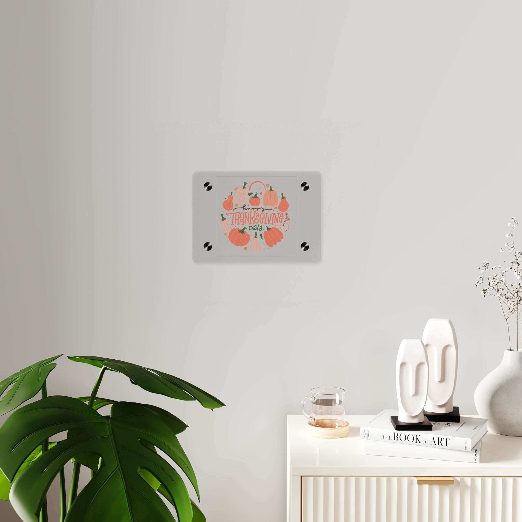 Happy Thanksgiving Acrylic Wall Art Panel — Peachy Pumpkin Patch