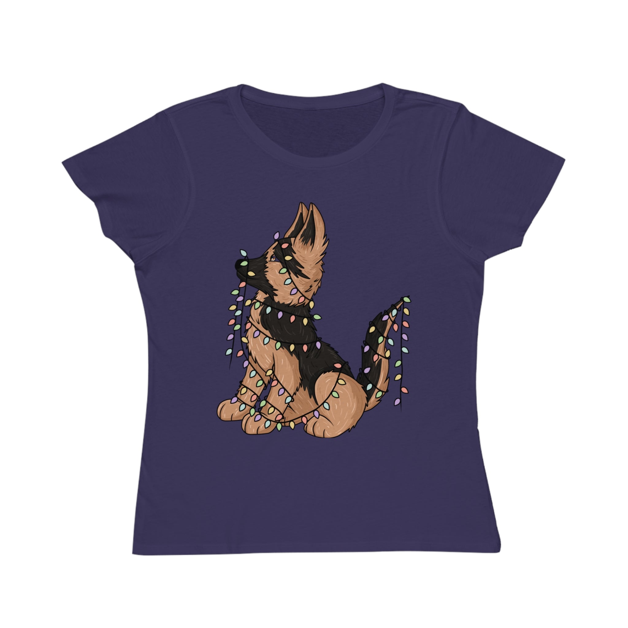 Organic Women's Tee Shirt - Christmas German Shepherd